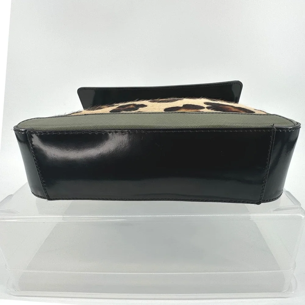 AB Asia Belluci Leopard Print‎ Faux Fur Italian Crossbody Bag Edgy Glam Evening